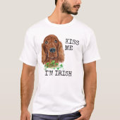 Kiss me I'm Irish Setter Dog Shamrock T-shirt (Voorkant)