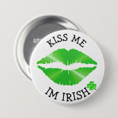 Kiss me, Im Irish St Patricks Day Button (Voorkant /achterkant)