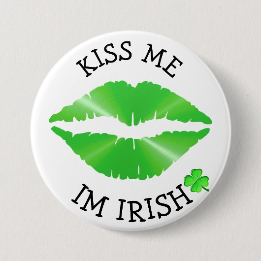 Kiss me, Im Irish St Patricks Day Button (Voorkant)