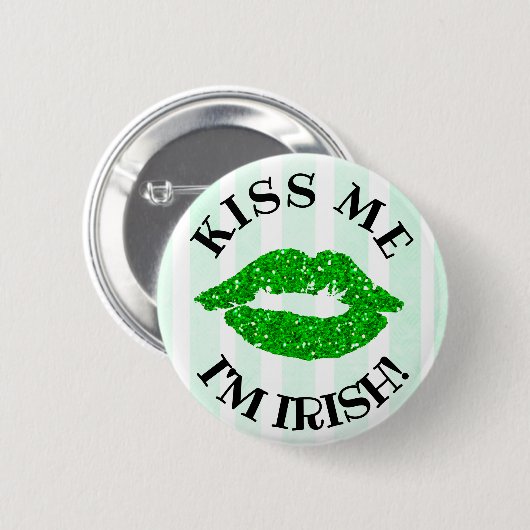 Kiss me, Im Irish St Patrick's Day Button (Voorkant /achterkant)