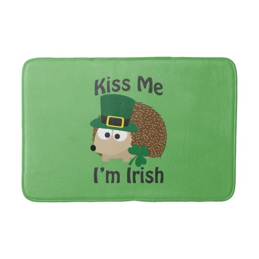 Kiss me Im Irish St Patricks Day Hedégel Badmat (Voorkant)