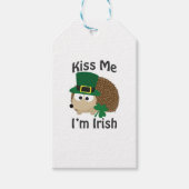 Kiss me Im Irish St Patricks Day Hedégel Cadeaulabel (Voorkant)