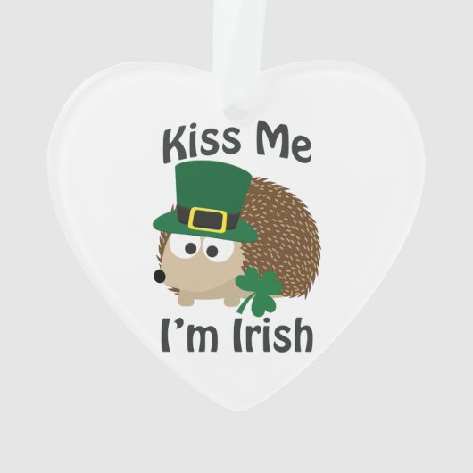 Kiss me Im Irish St Patricks Day Hedégel Ornament (achterkant)