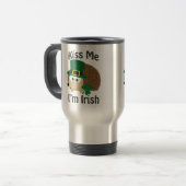 Kiss me Im Irish St Patricks Day Hedégel Reisbeker (Voorkant links)