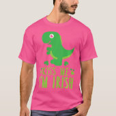 Kiss Me I'm Irish St. Patrick's Day Schattige Dino T-shirt (Voorkant)