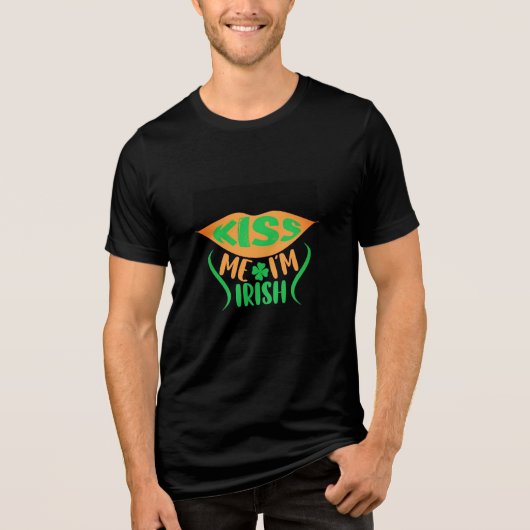 Kiss Me I'm Irish: St. Patrick's Day Shirten, Gesc Tri-Blend Shirt (Voorkant)