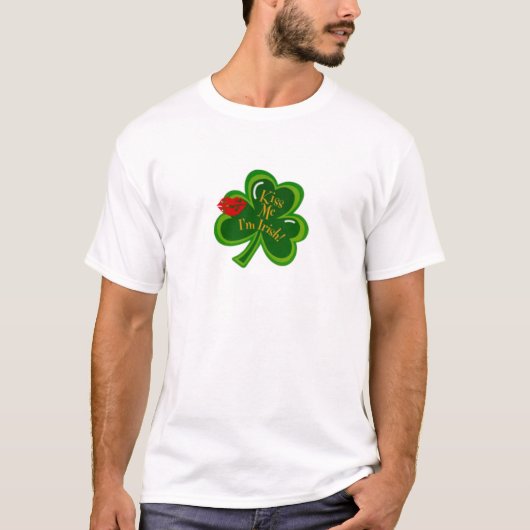 Kiss me Im Irish T-shirt (Voorkant)