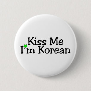 Kiss me Im Korean St Patricks Day Ronde Button 5,7 Cm