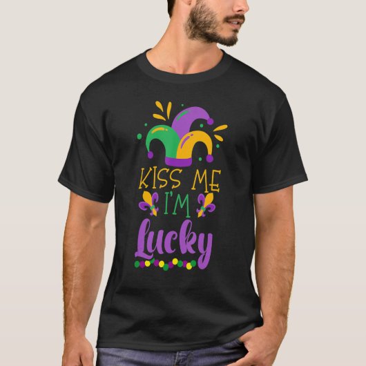 Kiss Me I'm Lucky Mardi Gras Parade Masquerade_1 T-shirt (Voorkant)
