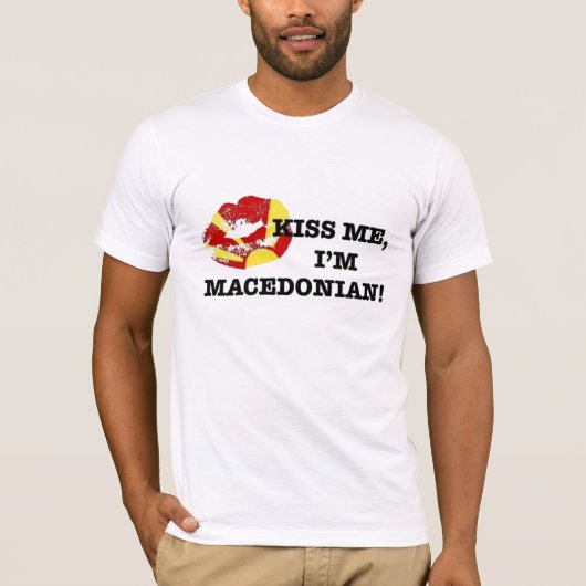 Kiss me Im macedonian T-shirt (Voorkant)