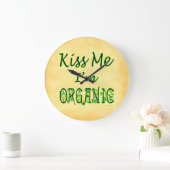 Kiss Me I'm Organic Faux Perkament Wall Clock Grote Klok (Huis)