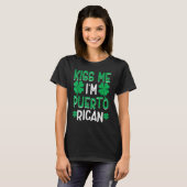 Kiss Me I'm Puerto Rican Irish St Patricks Day Dri T-shirt (Voorkant volledig)