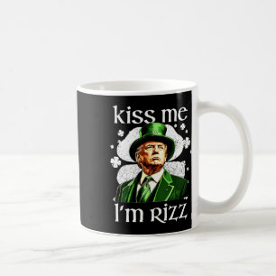 Kiss Me I'm Rizz Trump Shamrock St Patrick's Day Koffiemok