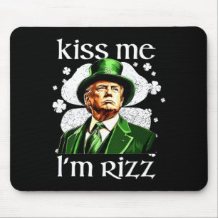 Kiss Me I'm Rizz Trump Shamrock St Patrick's Day Muismat