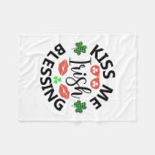 Kiss me Irish Blessing Fleece Deken (Voorkant (Horizontaal))