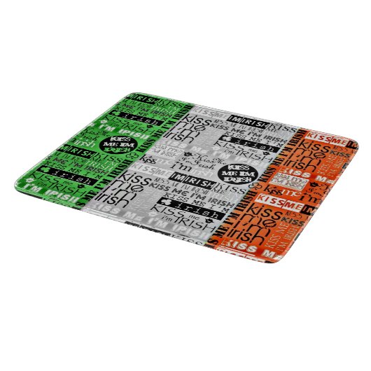 Kiss Me Irish Flag Snijplank (Hoek)