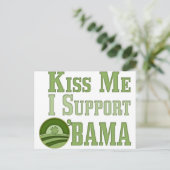 Kiss Me Irish Obama Briefkaart (Staand voorkant)