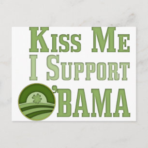 Kiss Me Irish Obama Briefkaart
