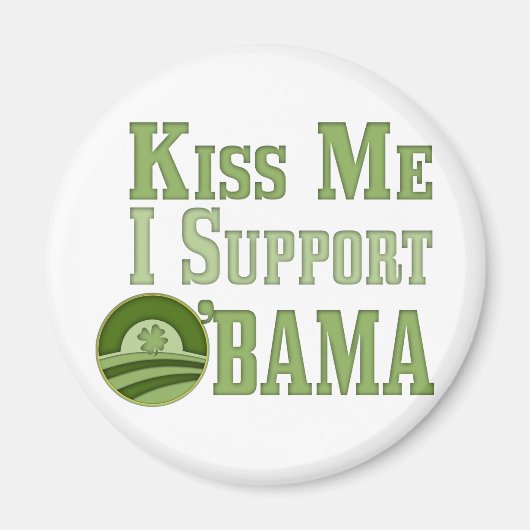 Kiss Me Irish Obama Magneet (Voorkant)
