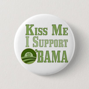 Kiss Me Irish Obama Ronde Button 5,7 Cm