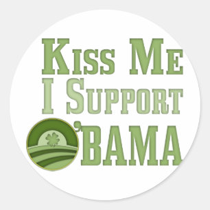 Kiss Me Irish Obama Ronde Sticker