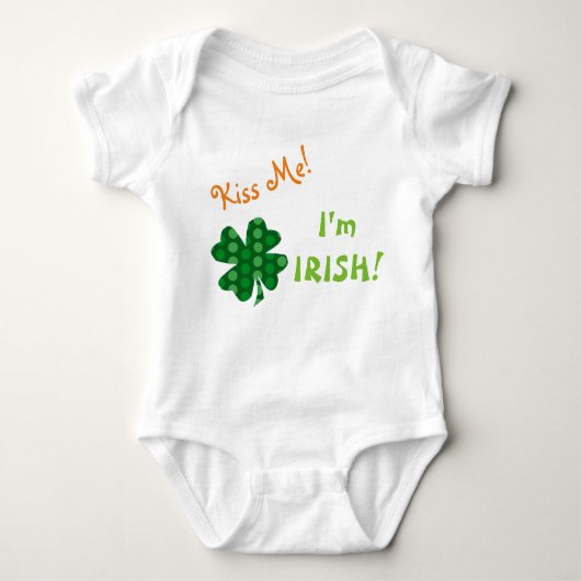 Kiss Me Irish Polkadot Shamrock Romper (Voorkant)