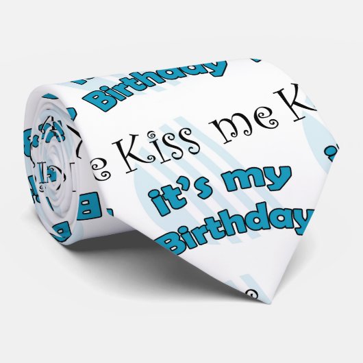 Kiss me it's my Birthday Stropdas (Opgerold)