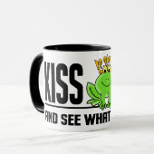 KISS ME Kikker mok - kies stijl en kleur (Voorkant links)