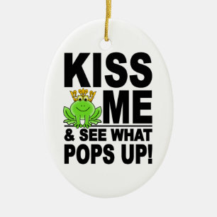 KISS ME Kikker ornament, aanpasbaar Keramisch Ornament