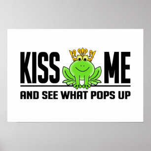 KISS ME Kikker poster, aanpasbaar Poster