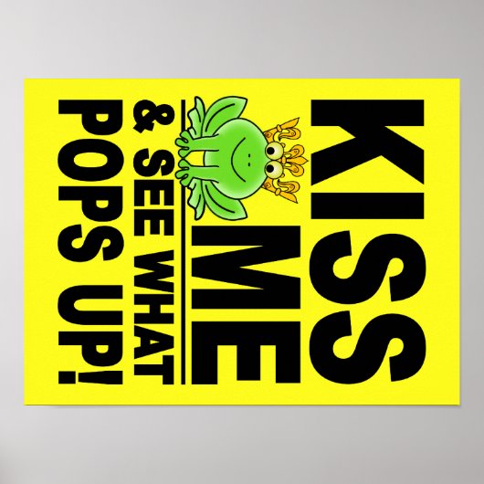 KISS ME Kikker poster, aanpasbaar Poster (Voorkant)