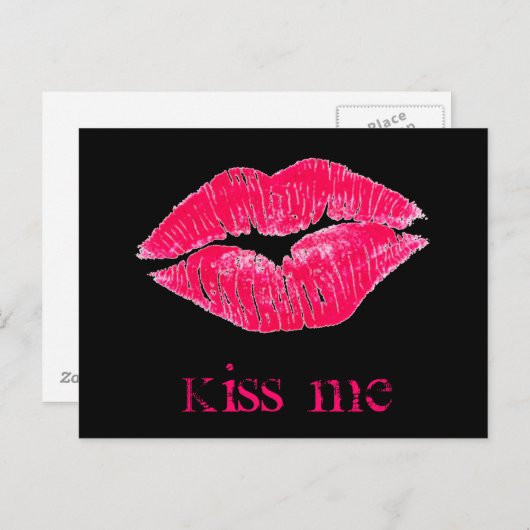 Kiss me Lips Briefkaart (Voorkant / Achterkant)