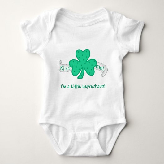 Kiss Me - Little Leprechaun Baby Creeper Romper (Voorkant)