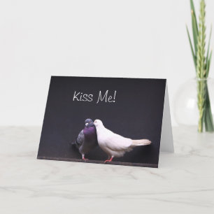 Kiss Me Love Pigeons Valentijn Kaart