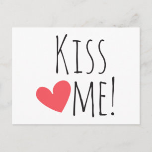 Kiss me Love Red Heart Denking of You, Hallo Briefkaart