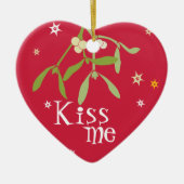 "Kiss me" minnares-versiering van de minnares Keramisch Ornament (Voorkant)