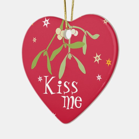 "Kiss me" minnares-versiering van de minnares Keramisch Ornament (Links)