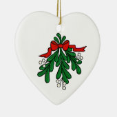 Kiss me Morse Code Mistletoe Xmas Ornament (Rechts)