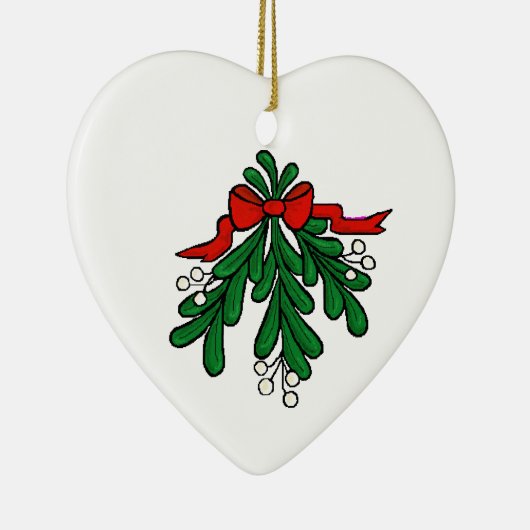 Kiss me Morse Code Mistletoe Xmas Ornament (Rechts)
