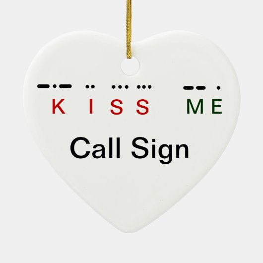 Kiss me Morse Code Mistletoe Xmas Ornament (Achterkant)