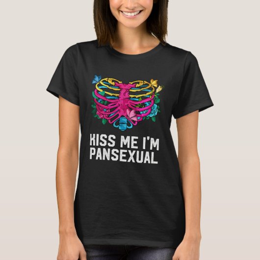 Kiss Me Pansexual LGBTQ Pan Pride  Party T-shirt (Voorkant)