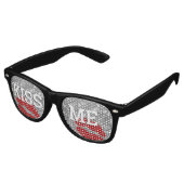 KISS ME retro Shades / Fun Party Sunbril Silver Retro Zonnebril (Gekanteld)