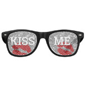 KISS ME retro Shades / Fun Party Sunbril Silver Retro Zonnebril (Voorkant)