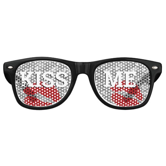 KISS ME retro Shades / Fun Party Sunbril Silver Retro Zonnebril (Voorkant)
