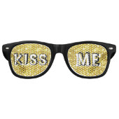 KISS ME retro zonnebril goud / Feest zonnebril (Voorkant)