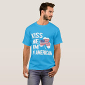 Kiss Me Series (ik ben een Amerikaan) Mannen T-Shi T-shirt (Voorkant volledig)