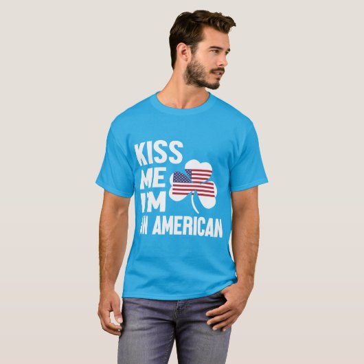 Kiss Me Series (ik ben een Amerikaan) Mannen T-Shi T-shirt (Voorkant volledig)