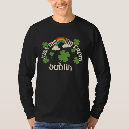 Kiss Me Shamrock  City St Patrick's Day Dublin T-shirt (Voorkant)