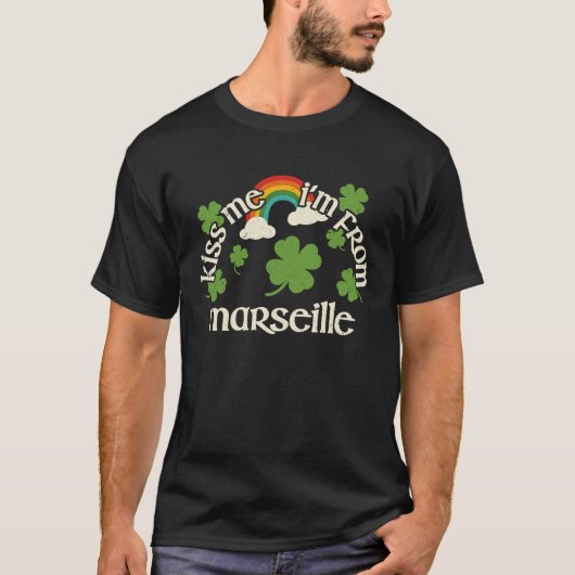 Kiss Me Shamrock City St Patrick's Day Marseille T-shirt (Voorkant)