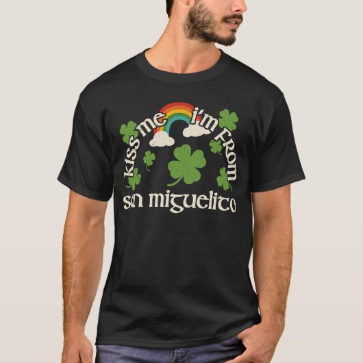 Kiss me Shamrock City St Patrick's Day San Miguel T-shirt (Voorkant)